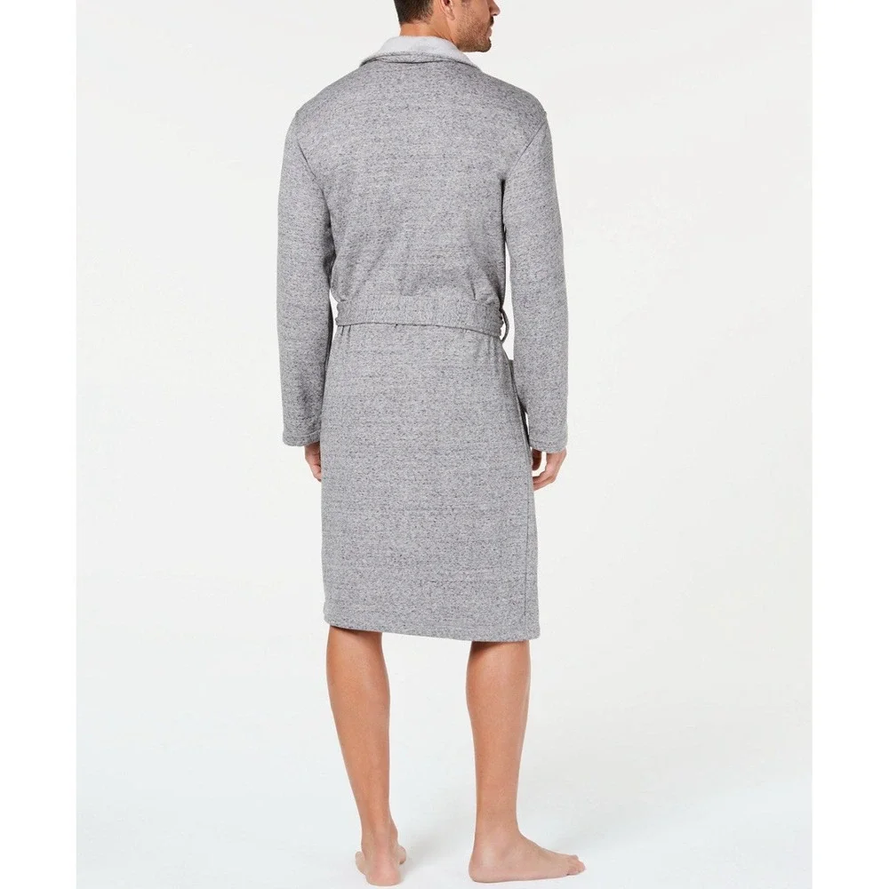 Ugg‎ Men's Robinson Robe Grey Heather Fleece Classic Soft Bathrobe Size M/L NEW